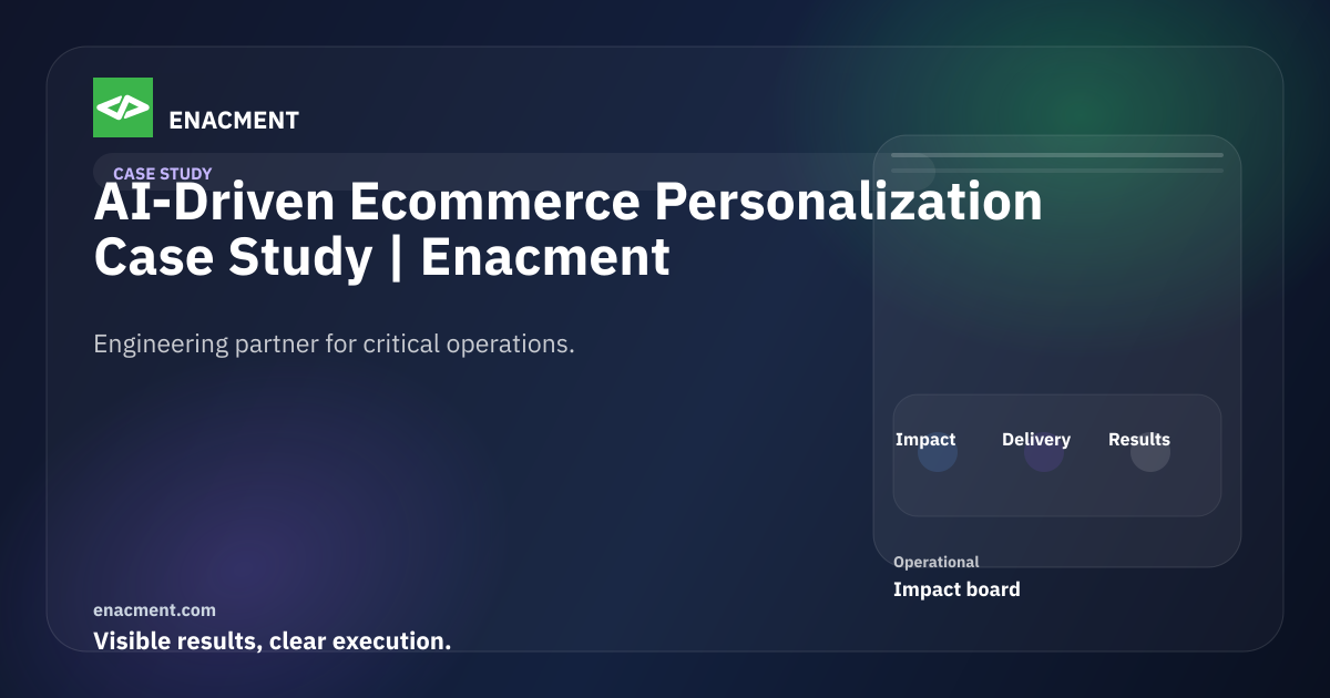 AI-Driven Ecommerce Personalization Case Study | Enacment | Case ...