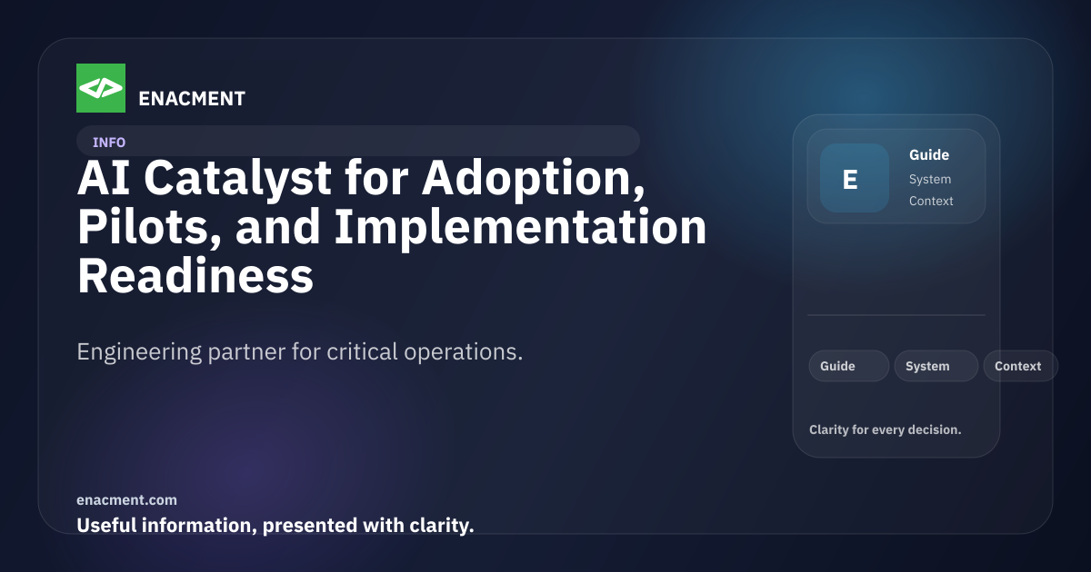 AI Catalyst for Adoption, Pilots, and Implementation Readiness ...