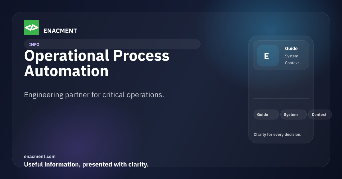 Operational Process Automation | Services | Enacment